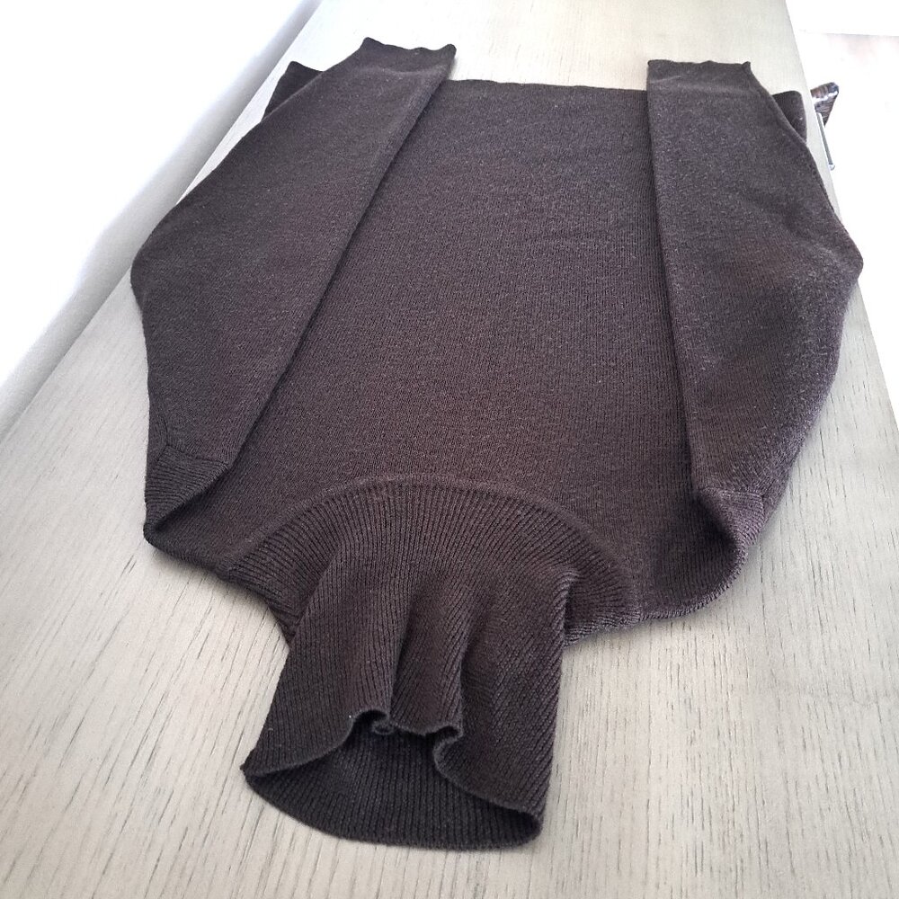 Ann Taylor Petites Merino Wool Ribbed Chocolate Sweater Turtle Neck Size PM
